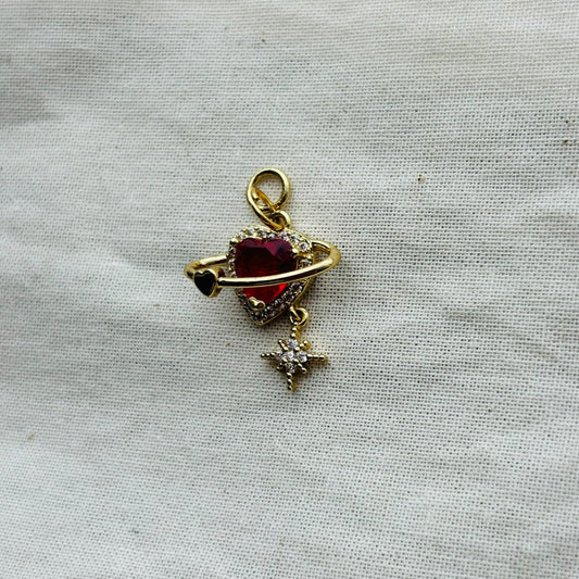 Corazón Circonia Roja